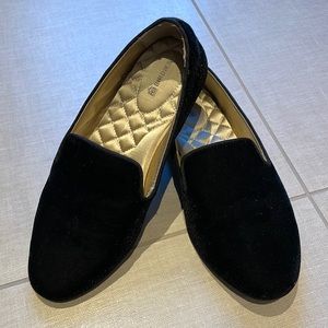 Birdies black velvet loafer
